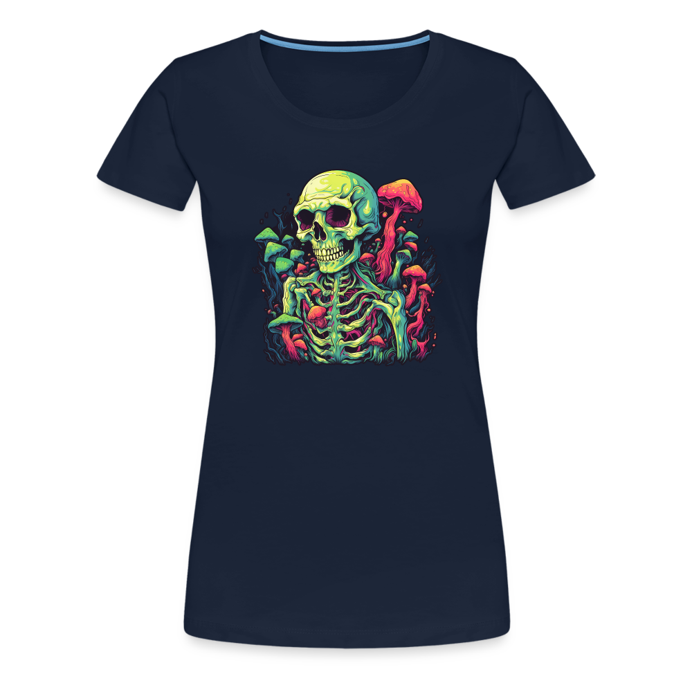 Horror Pilz Skelett - Happy Halloween - Frauen Premium T-Shirt - Navy