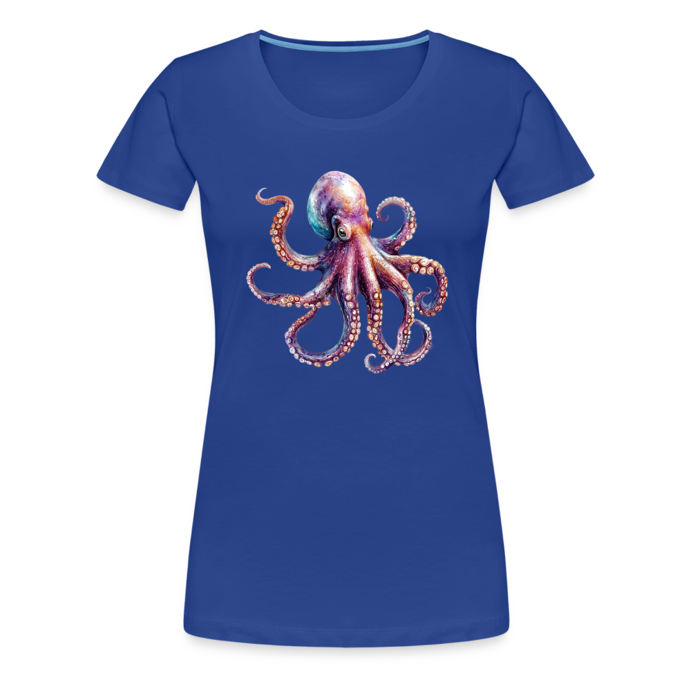 Cooles Wasserfarben Aquarell Oktopus Design - Frauen Premium T-Shirts - Königsblau