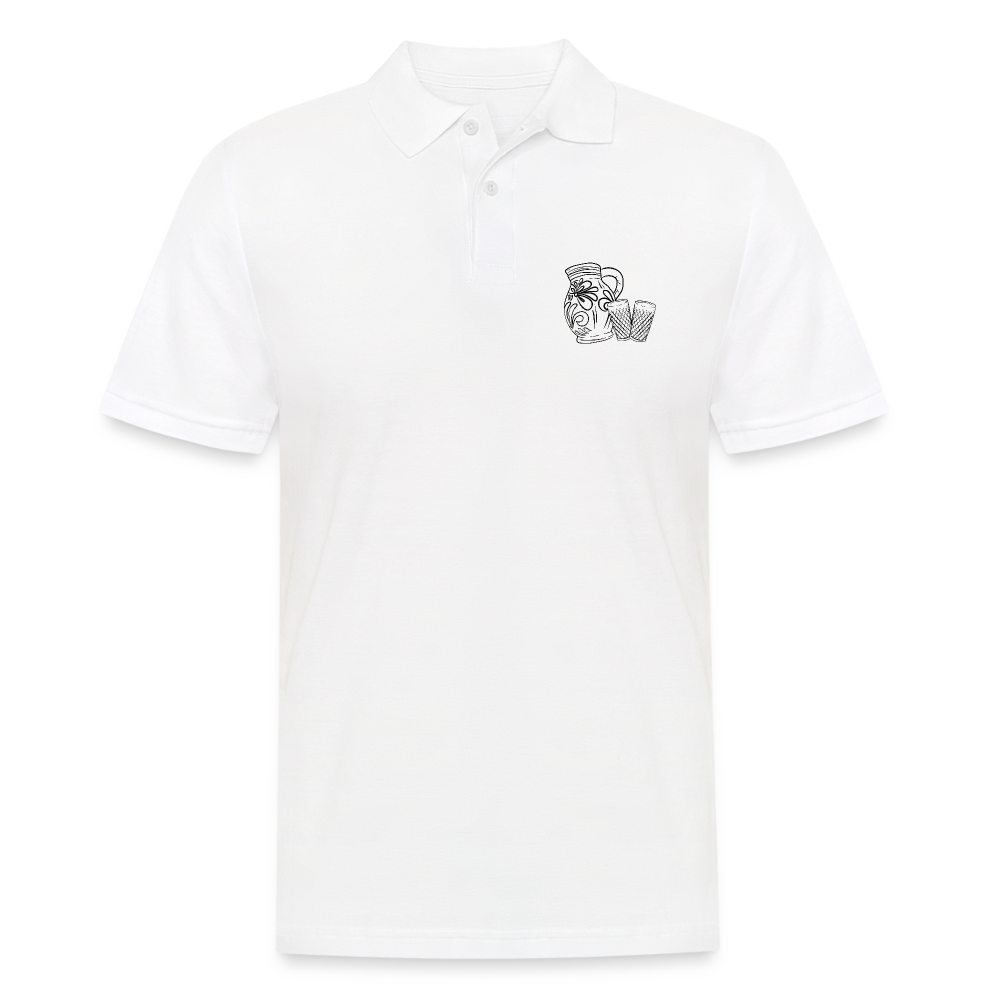 Bembel mit Gläsern - Hessisch Mundart - Männer Premium Poloshirt - Weiß