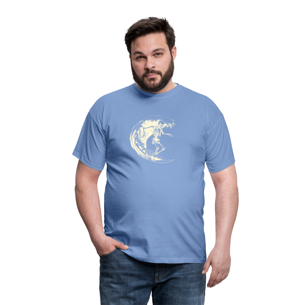 Cooles Surfer Skelett - Männer T-Shirt - carolina blue