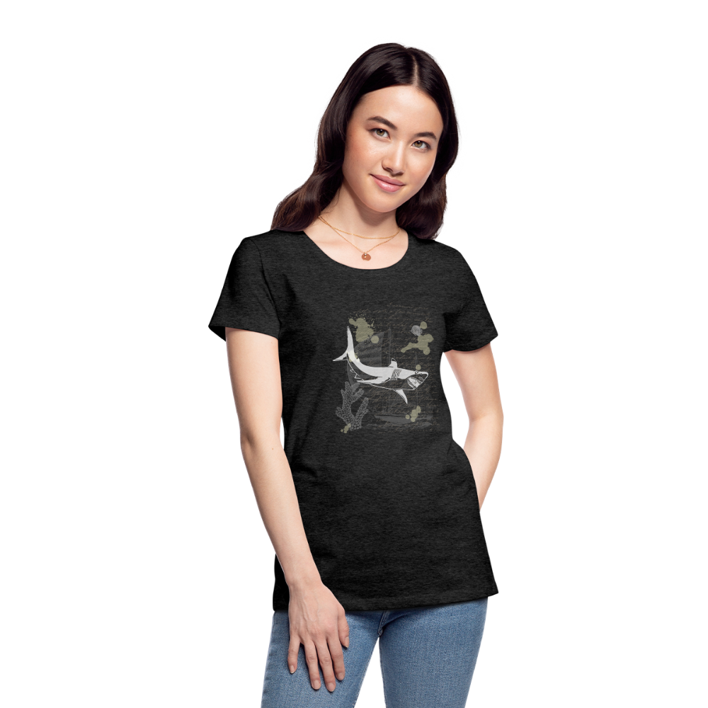 Vintage Steampunk Hai Motiv - Frauen Premium T-Shirts - Anthrazit