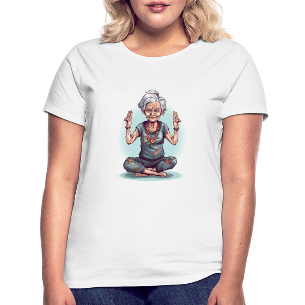 Coole Yoga Oma - Meditation im besten Alter - Frauen T-Shirt - Weiß