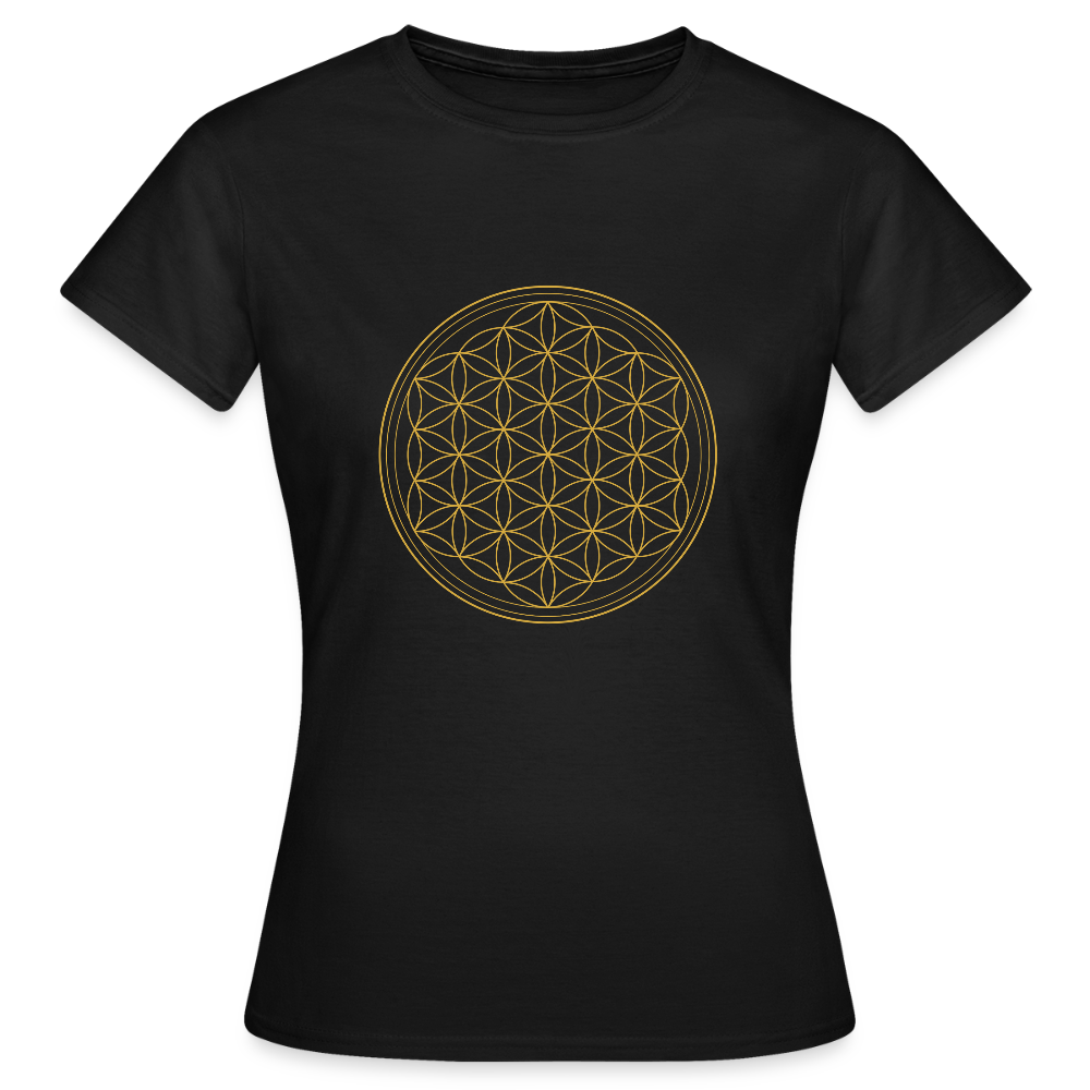 Blume des Lebens "Flower of Life" - Frauen T-Shirt - Schwarz
