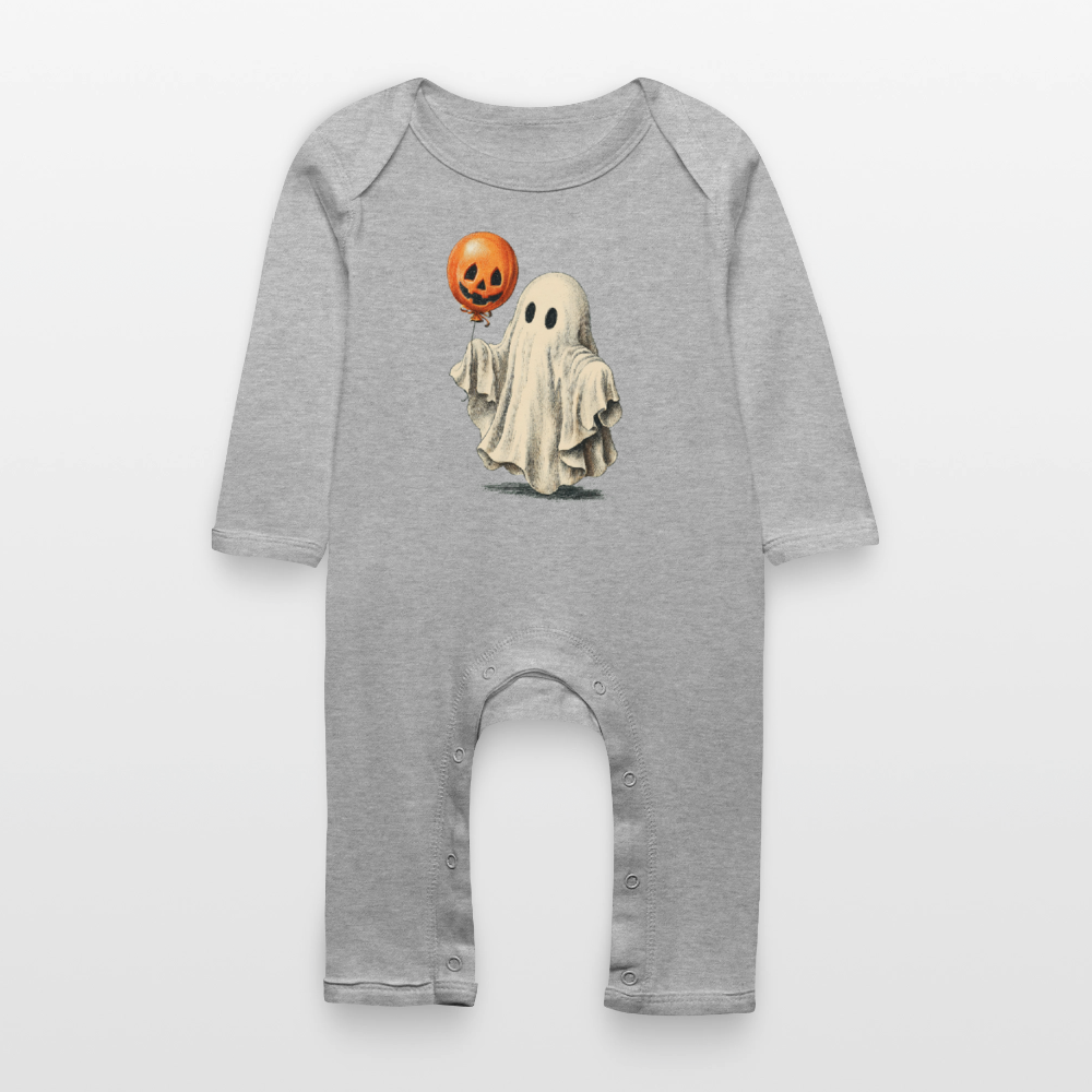 Süßer Halloween-Geist - Baby Bio Strampler - Grau meliert