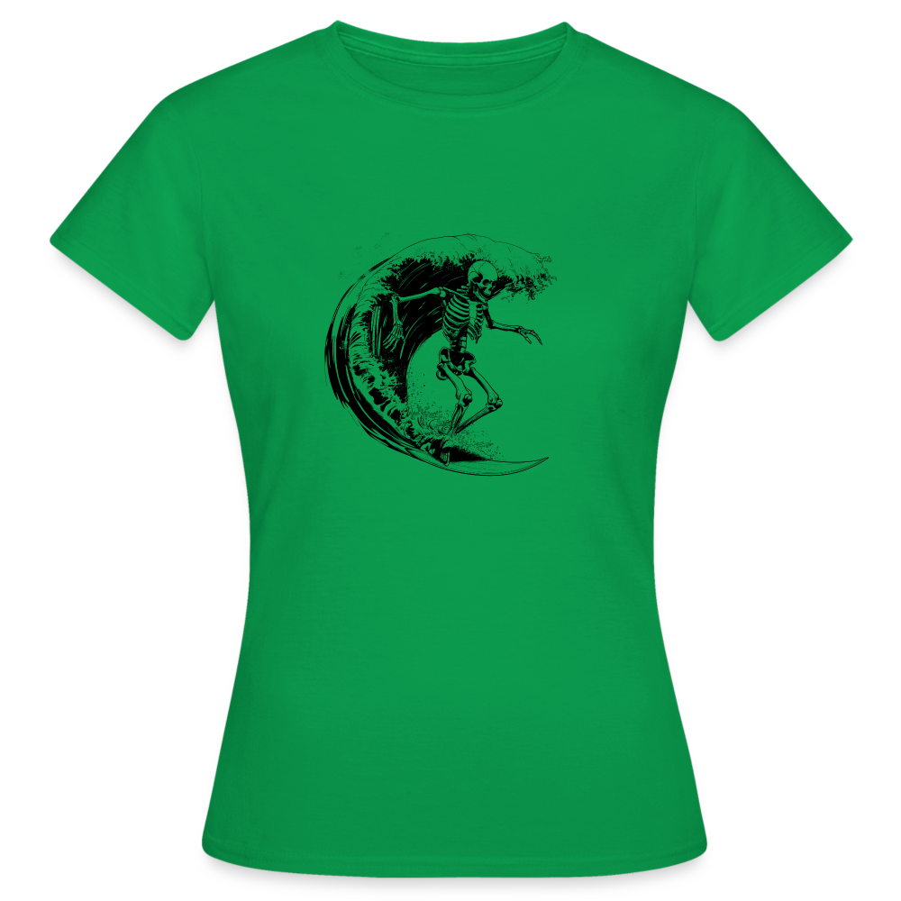 Cooles Surfer Skelett - Frauen T-Shirt - Kelly Green