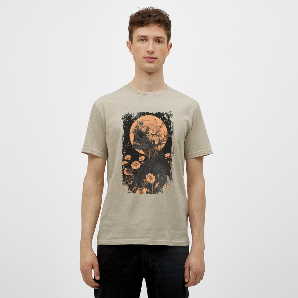 Boho Hippie Skelett im 60er, 70er Jahre Look - Männer T-Shirt - Sandbeige