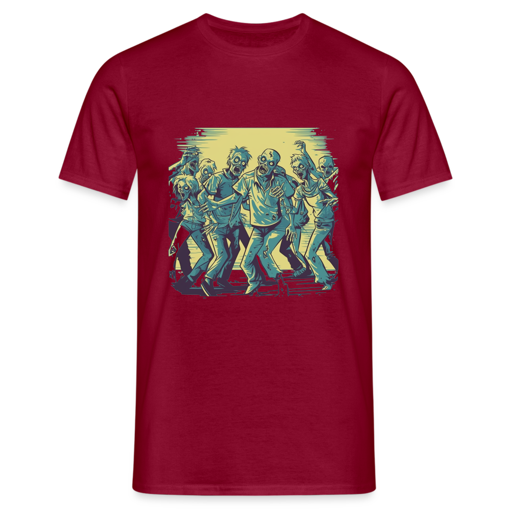 Tanzende Zombies - Gruseliges Zombie Motiv - Männer T-Shirt - Ziegelrot