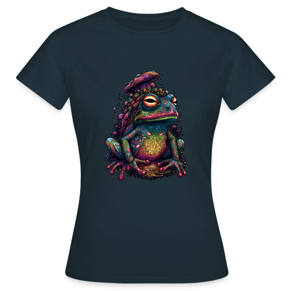 Trippy Pilz Frosch - Psychedelisches Motiv - Frauen T-Shirt - Navy