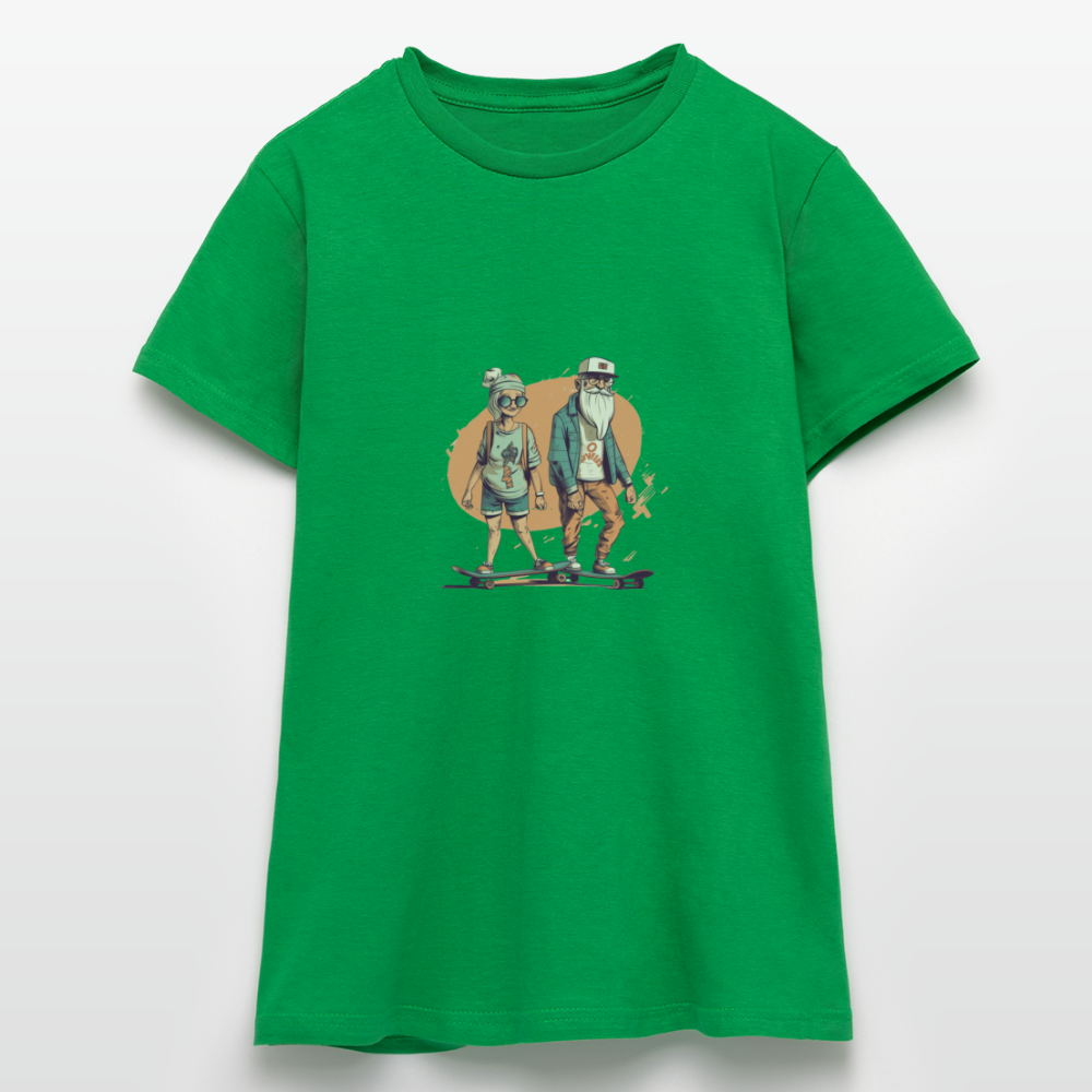 Cooles älteres Pärchen als Skater Hipster - Frauen T-Shirt - Kelly Green