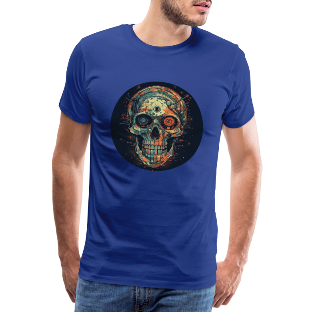 Retro Futuristischer Totenkopf Skull Cyborg- Männer Premium T-Shirt - Königsblau