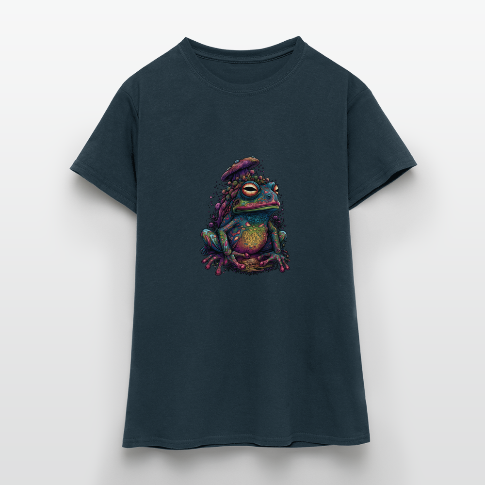 Trippy Pilz Frosch - Psychedelisches Motiv - Frauen T-Shirt - Navy