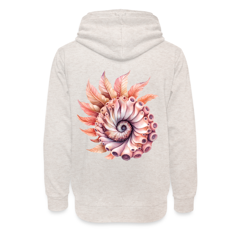 Fedriger Tentakel Nautilus - Goldener Schnitt - Unisex Schalkragen Hoodie - Beige meliert