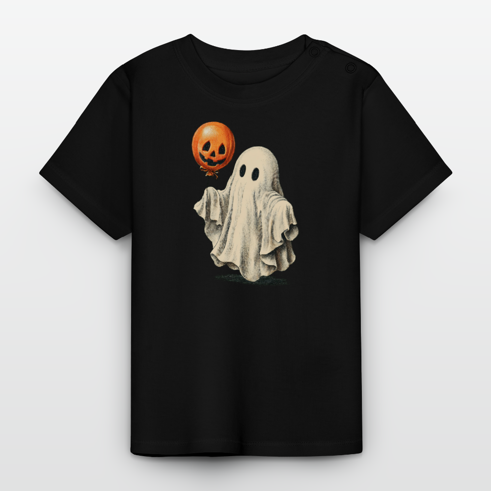 Süßer Halloween-Geist - Baby Bio-T-Shirt mit Rundhals - Schwarz