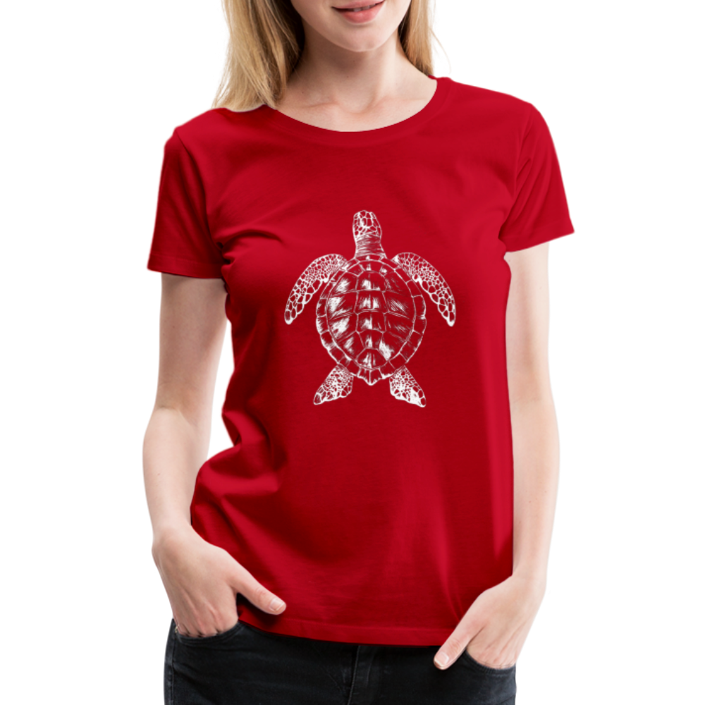 Meeresschildkröte - Monochrom - Frauen Premium T-Shirt - Rot