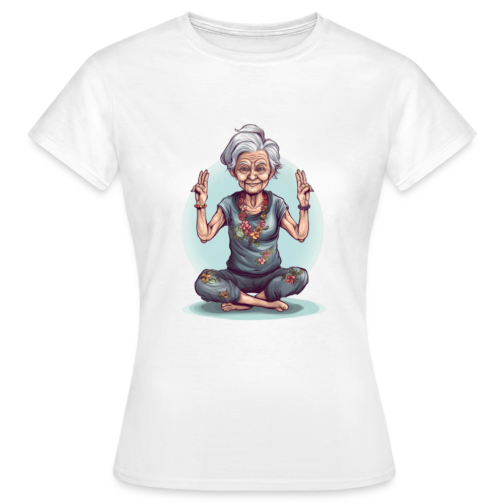 Coole Yoga Oma - Meditation im besten Alter - Frauen T-Shirt - Weiß