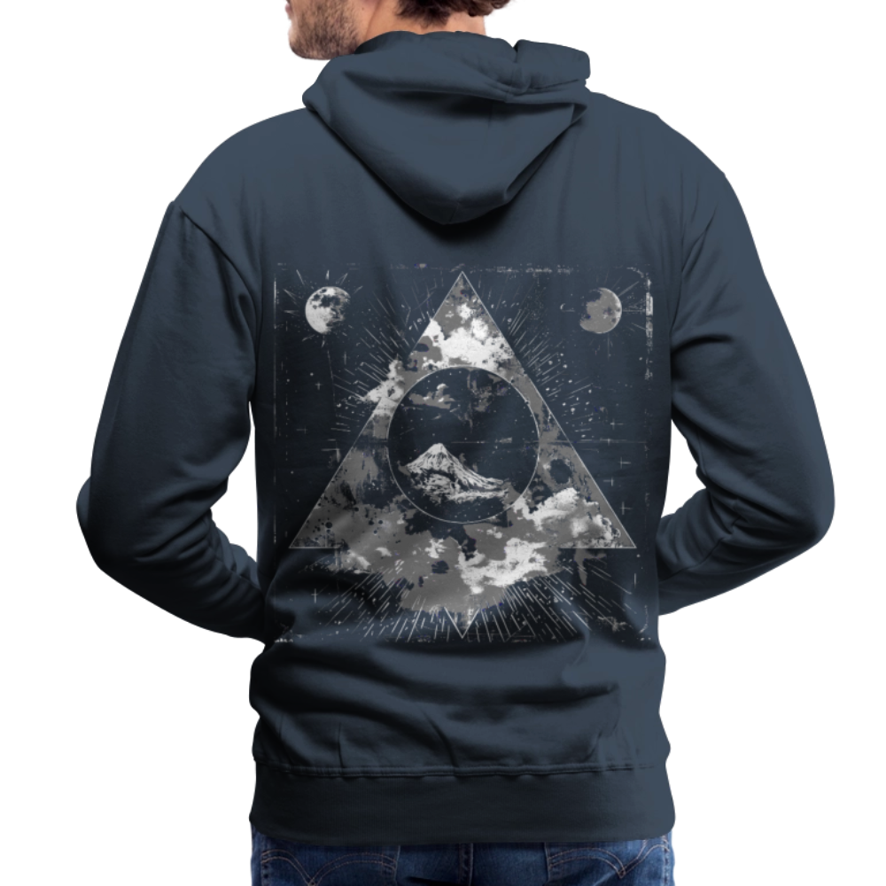 Surreales Motiv mit Mond und Bergen - Herren Premium Hoodie - Navy