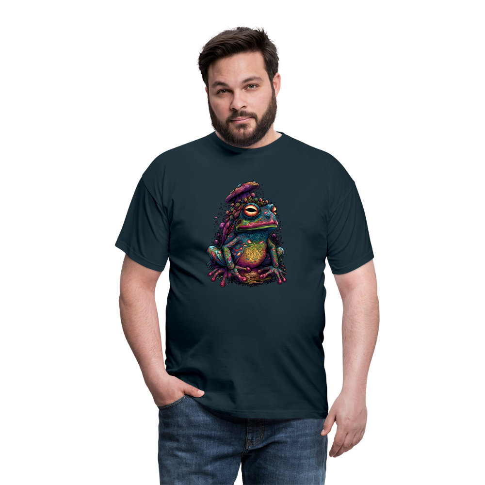 Trippy Pilz Frosch - Psychedelisches Motiv - Männer T-Shirt - Navy