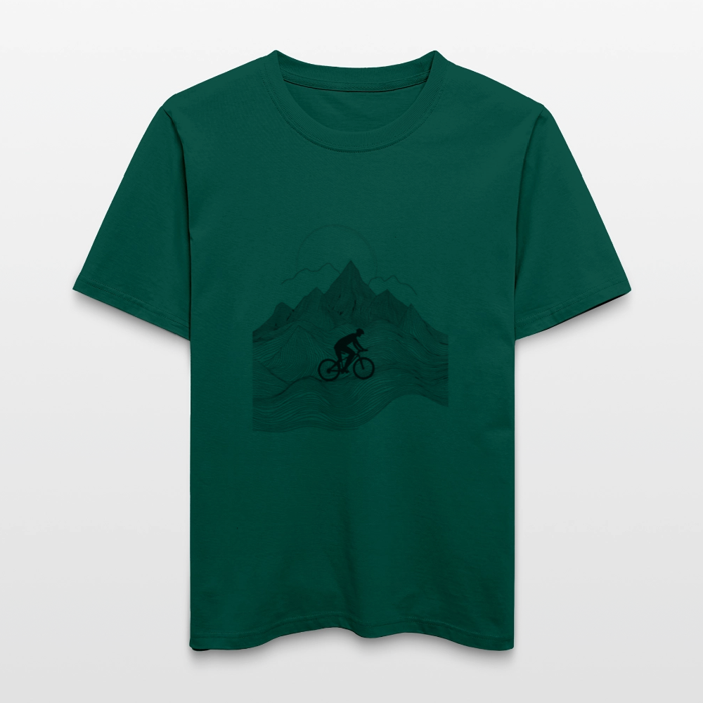 Radfahrer in den Bergen - Stanley/Stella Relaxed Fit Unisex Bio-T-Shirt Sparker - Forest