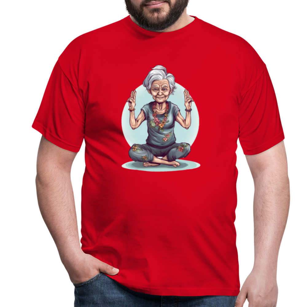 Coole Yoga Oma - Meditation im besten Alter - Männer T-Shirt - Rot