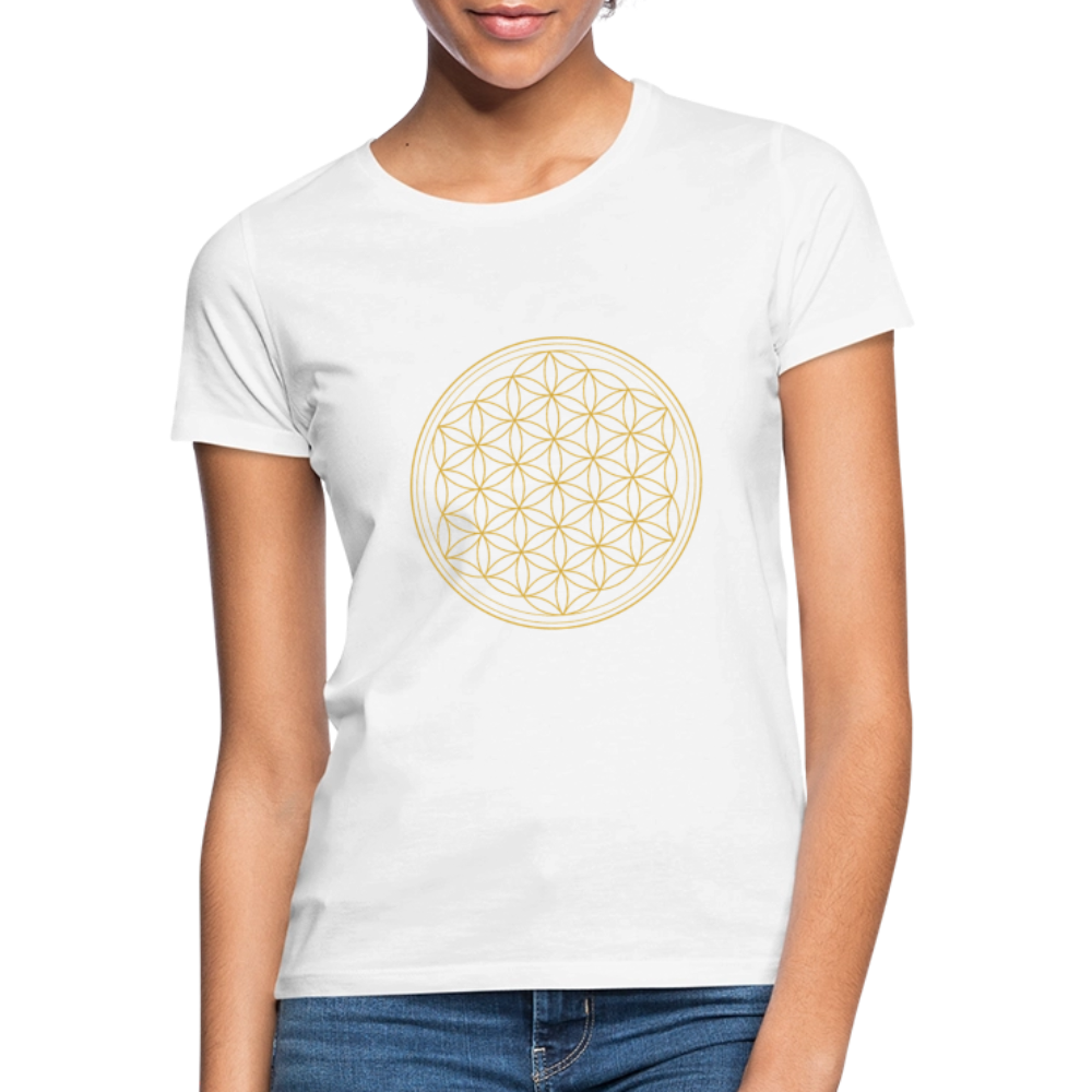 Blume des Lebens "Flower of Life" - Frauen T-Shirt - Weiß
