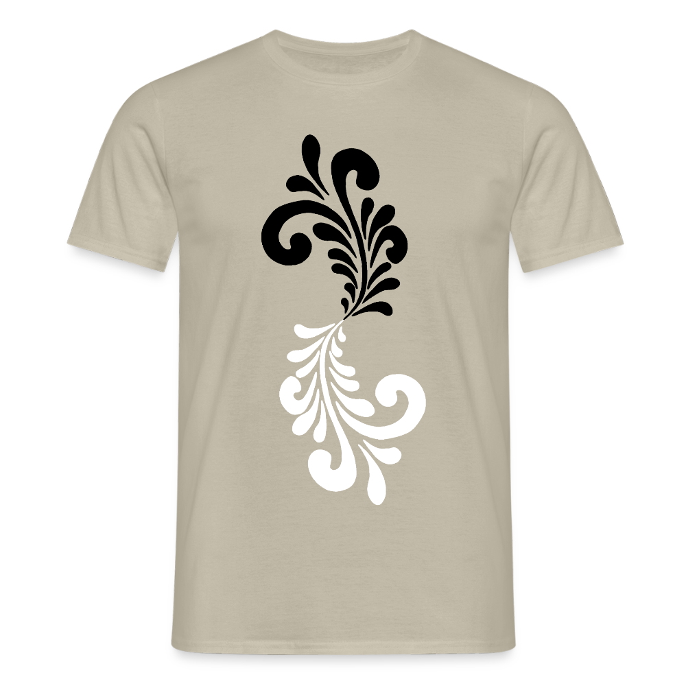 Bembel Ornamente schwarz/weiß - Männer Shirt - Sandbeige