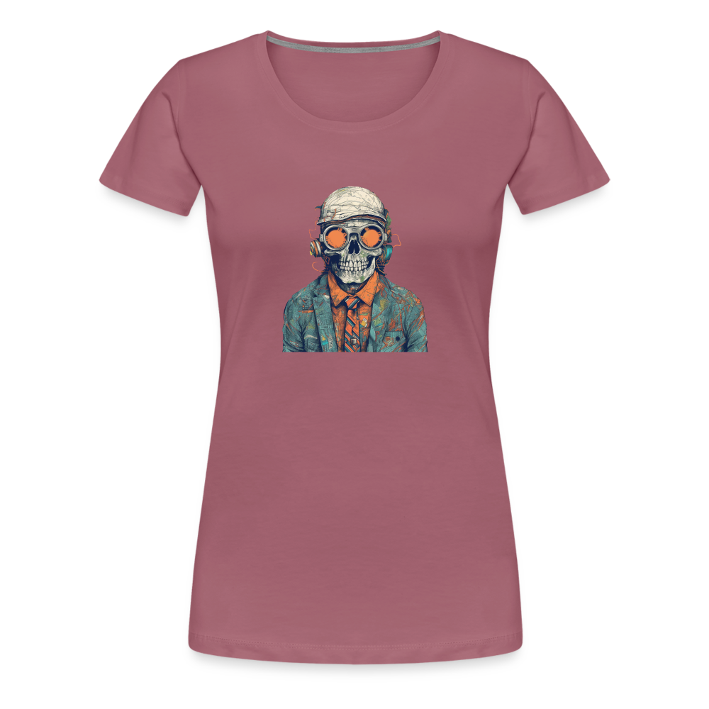 Cooles Skelett Portrait mit Sonnenbrille, Mütze - Frauen Premium T-Shirt - Malve