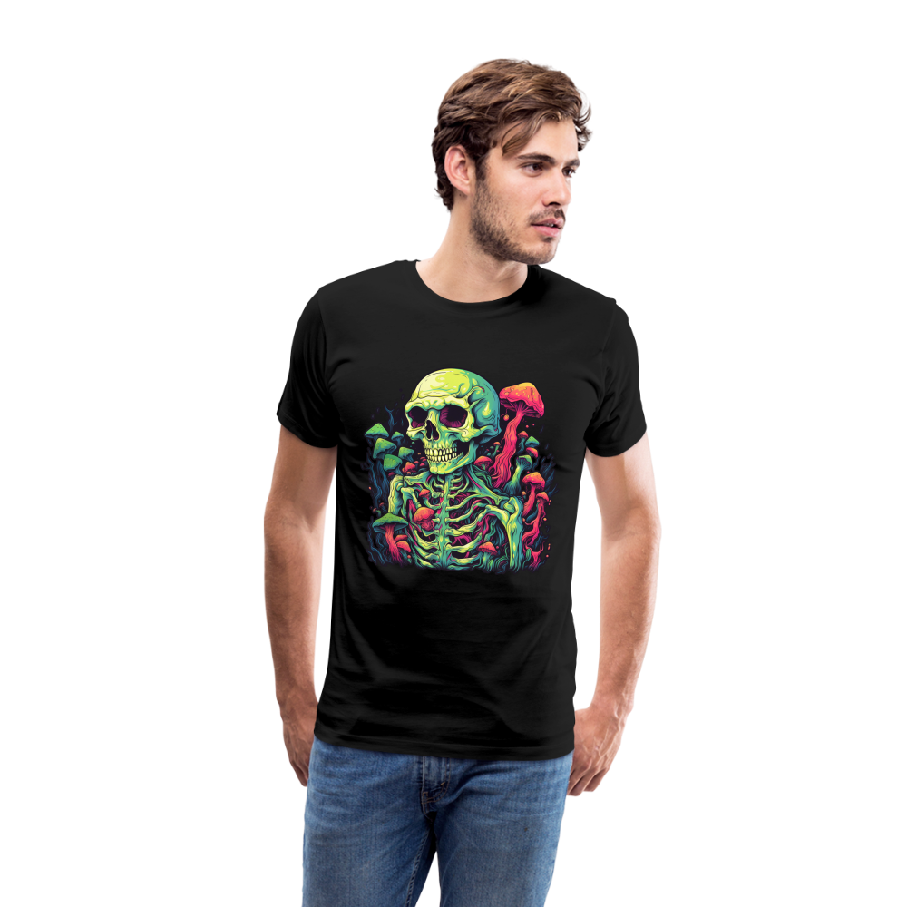 Horror Pilz Skelett - Happy Halloween - Männer Premium T-Shirt - Schwarz