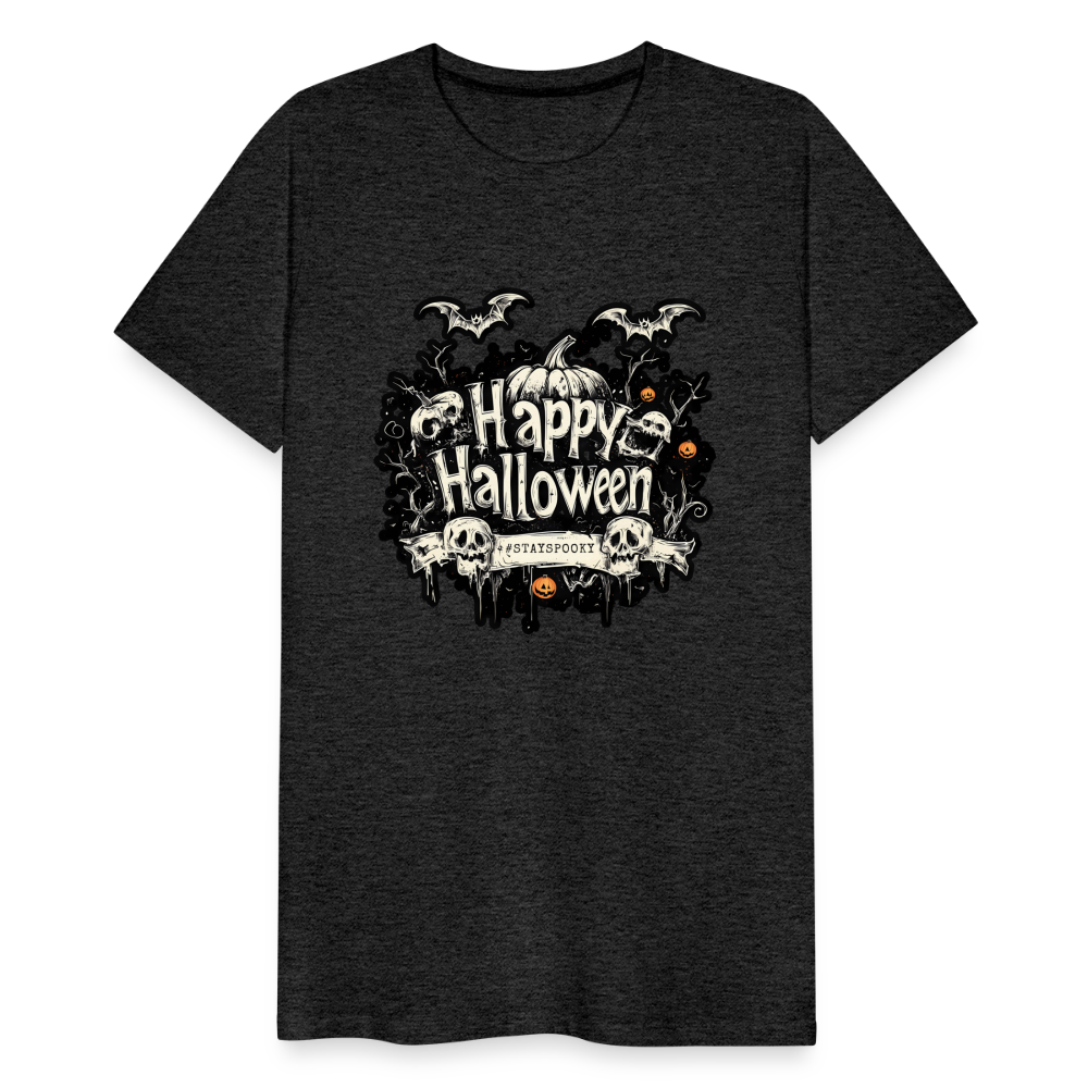 Happy Halloween mit Kürbissen als Schriftzug #stayspooky - Männer Premium T-Shirt - Anthrazit