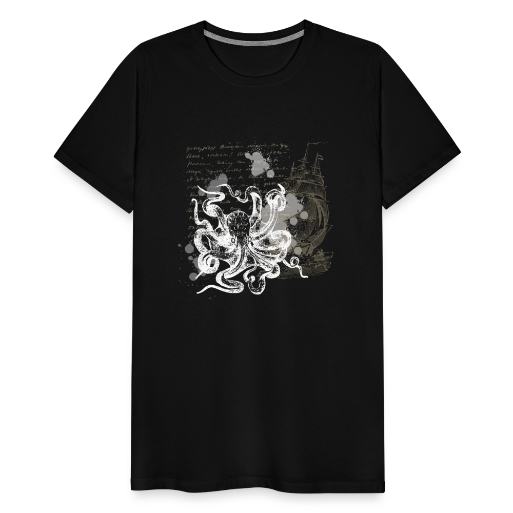 Vintage Steampunk Oktopus Motiv - Männer Premium T-Shirts - Schwarz