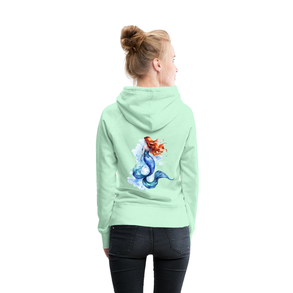 Meerjungfrau als Aquarelle - Frauen Premium Hoodie - helles Mintgrün