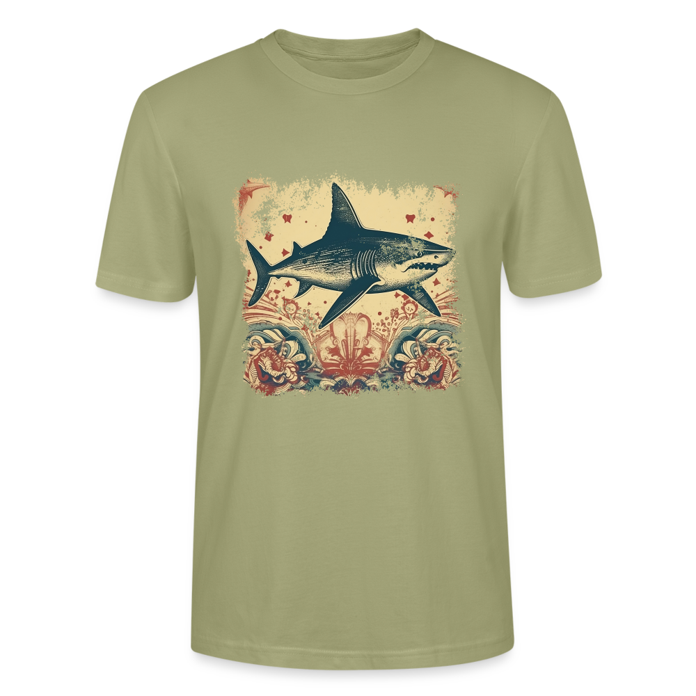 Cooler Retro Hai mit 50er Jahre Mustern - Stanley/Stella Unisex T-Shirt - Nebelgrün