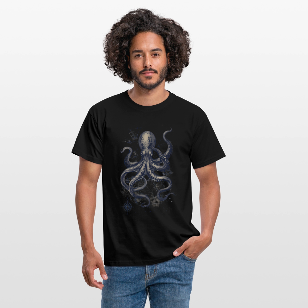 Steampunk Oktopus - Männer T-Shirt - Schwarz