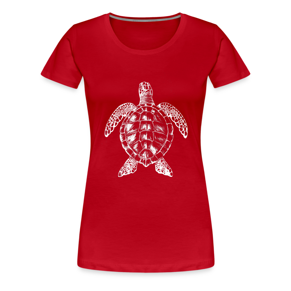 Meeresschildkröte - Monochrom - Frauen Premium T-Shirt - Rot