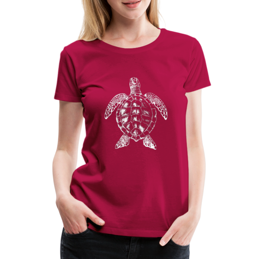 Meeresschildkröte - Monochrom - Frauen Premium T-Shirt - dunkles Pink