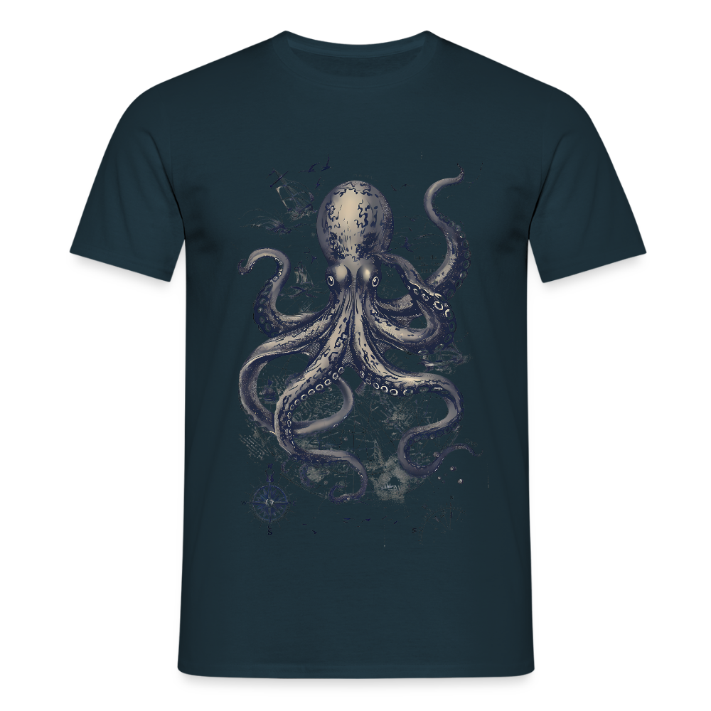 Steampunk Oktopus - Männer T-Shirt - Navy