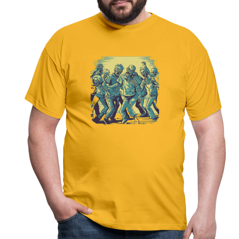 Tanzende Zombies - Gruseliges Zombie Motiv - Männer T-Shirt - Gelb