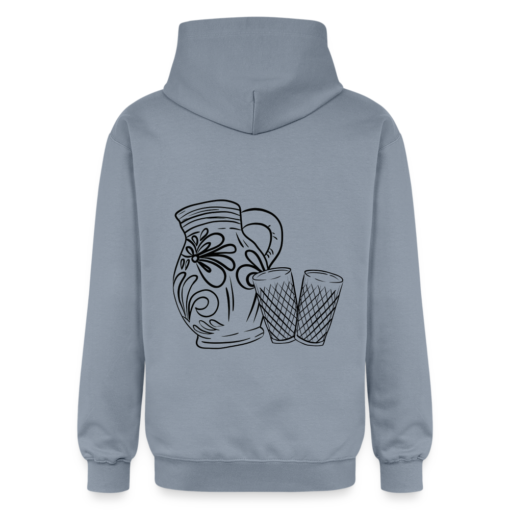 Bembel mit Gläsern - Hessisch Mundart - Unisex Premium Hoodie - Blau