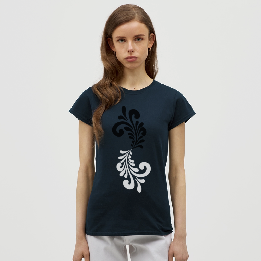 Bembel Ornamente schwarz/weiß - Frauen T-Shirt - Navy