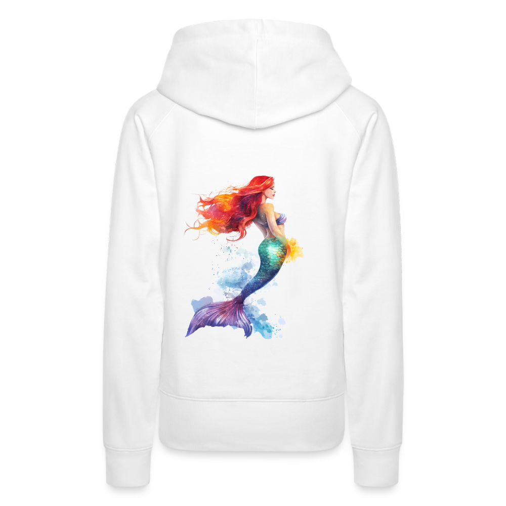 Meerjungfrau als Aquarelle - Frauen Premium Hoodie - Weiß