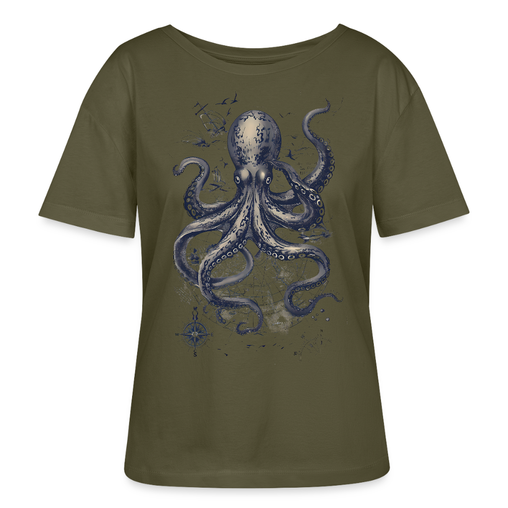 Steampunk Oktopus - Stanley/Stella Relaxed Rundhals Frauen Bio-T-Shirt SERENA - Khaki