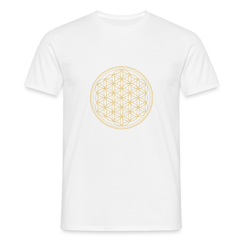 Blume des Lebens "Flower of Life" - Männer T-Shirt - Weiß