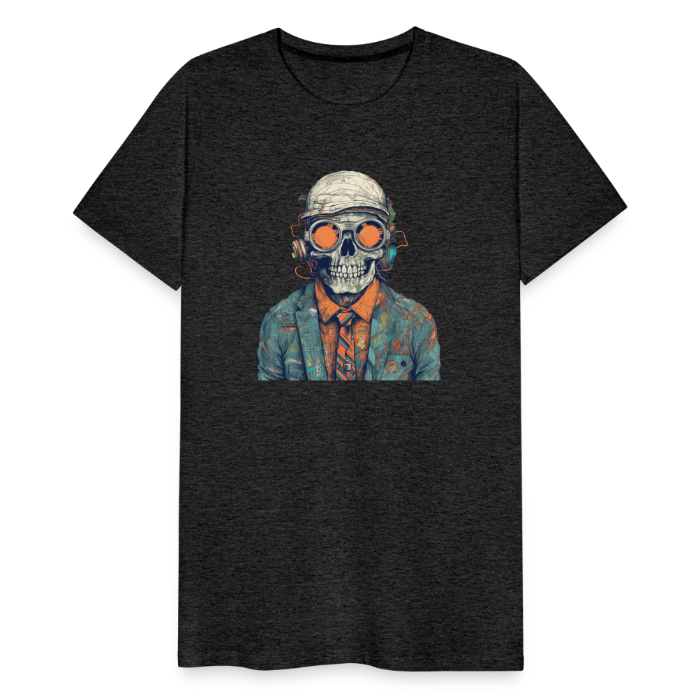 Cooles Skelett Portrait mit Sonnenbrille, Mütze - Männer Premium T-Shirt - Anthrazit