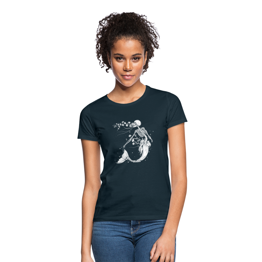 Florale Skelett Meerjungfrau - Frauen T-Shirt - Navy