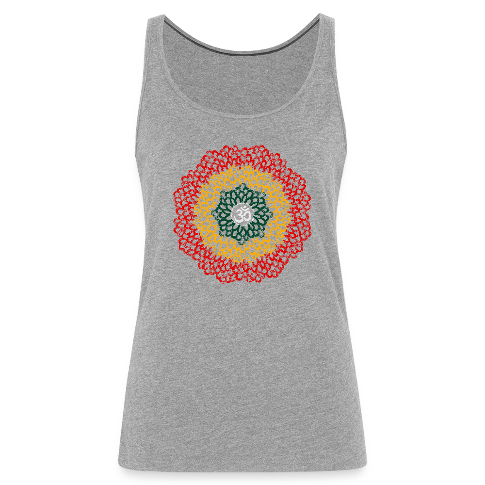 Yogi, Prana Mandala Om im Reggae Stil - Frauen Premium Tank Top - Grau meliert