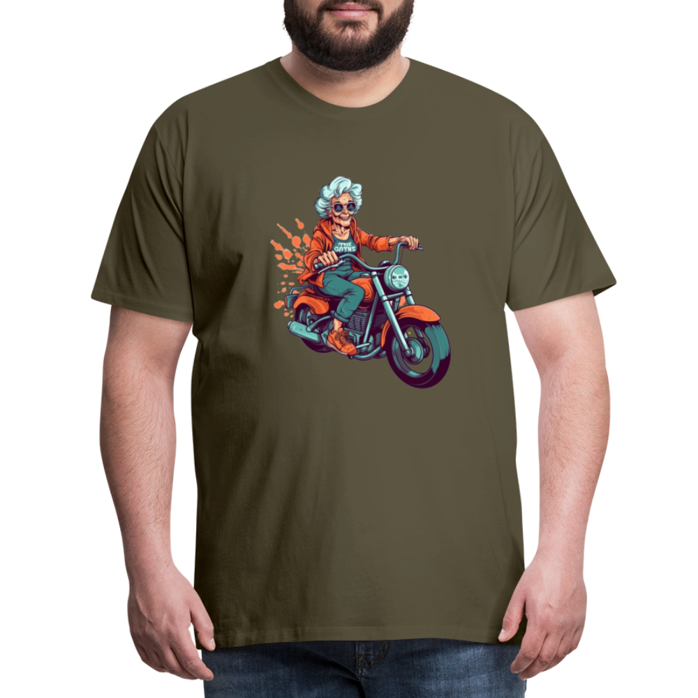Coole alte Biker Oma - Motorrad Omi - Männer T-Shirt - Khaki