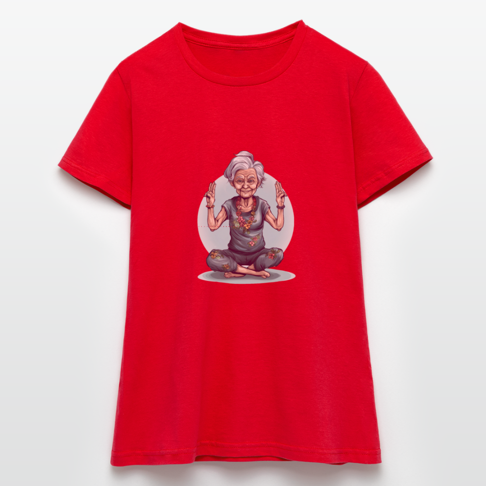 Coole Yoga Oma - Meditation im besten Alter - Frauen T-Shirt - Rot