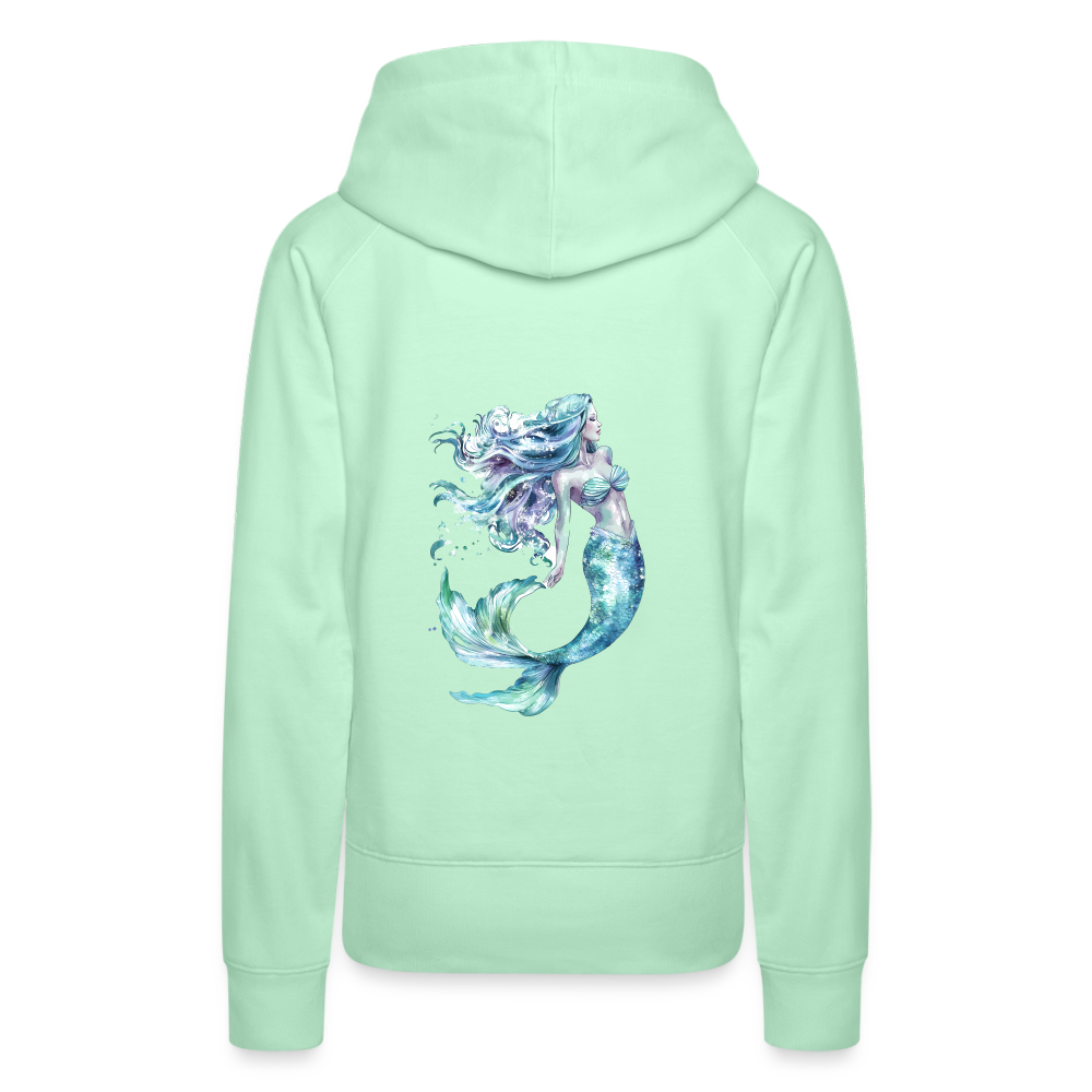 Meerjungfrau als Aquarelle - Frauen Premium Hoodie - helles Mintgrün
