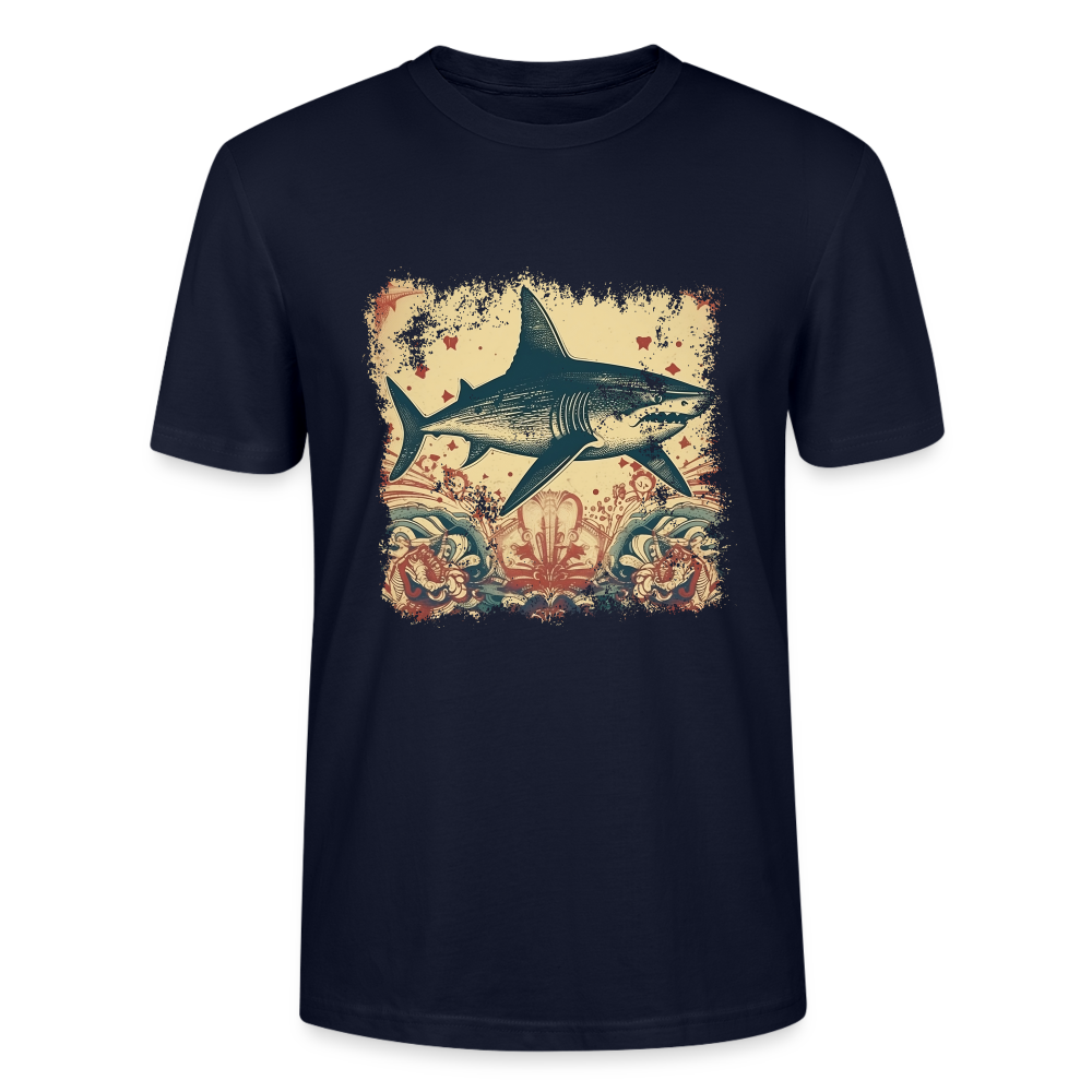 Cooler Retro Hai mit 50er Jahre Mustern - Stanley/Stella Unisex T-Shirt - Navy