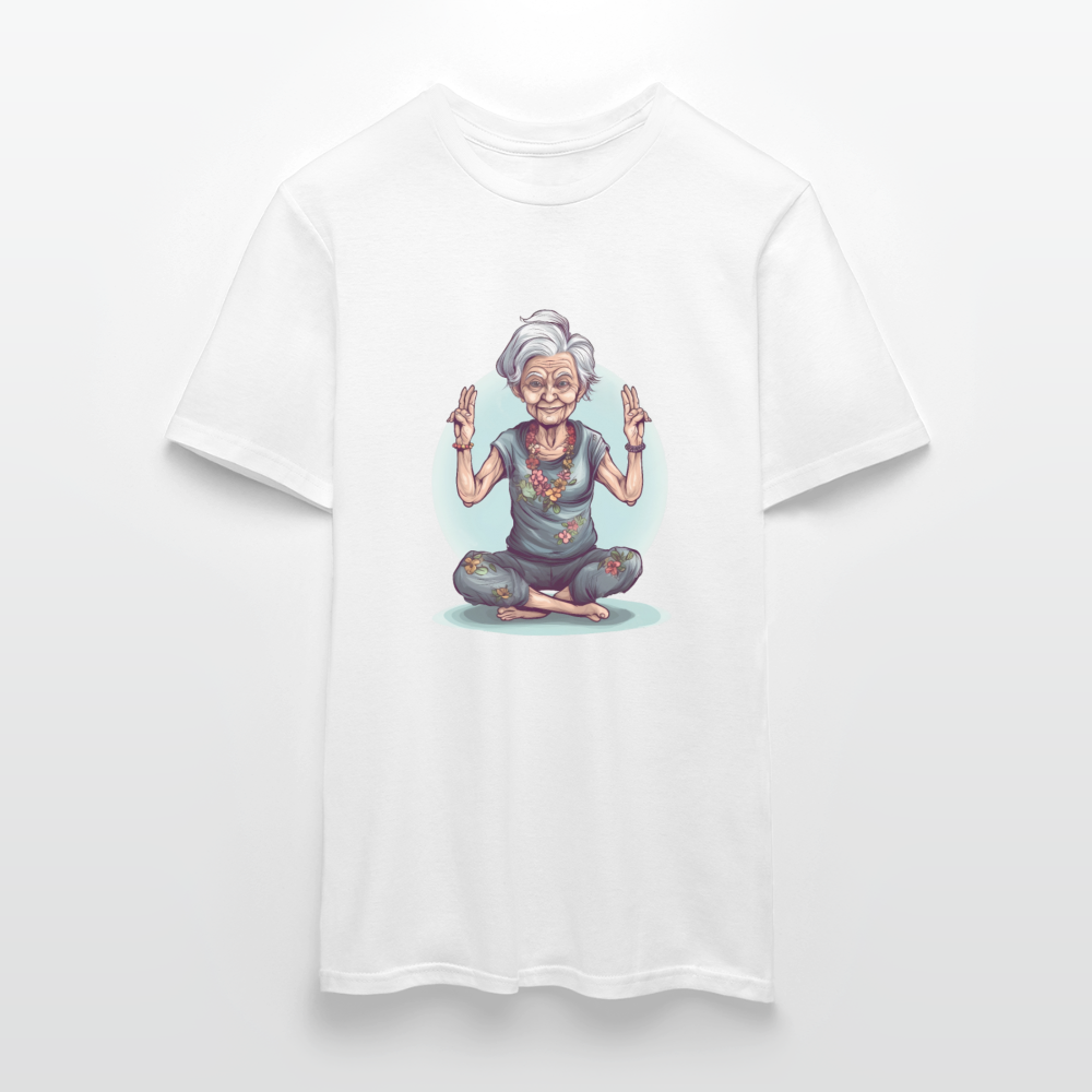 Coole Yoga Oma - Meditation im besten Alter - Männer T-Shirt - Weiß