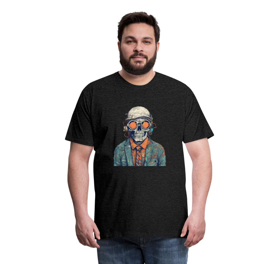 Cooles Skelett Portrait mit Sonnenbrille, Mütze - Männer Premium T-Shirt - Anthrazit